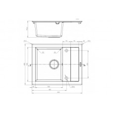 Chiuveta pentru bucatarie Pyramis Granit Studio 590*480 1 1/2 Negru